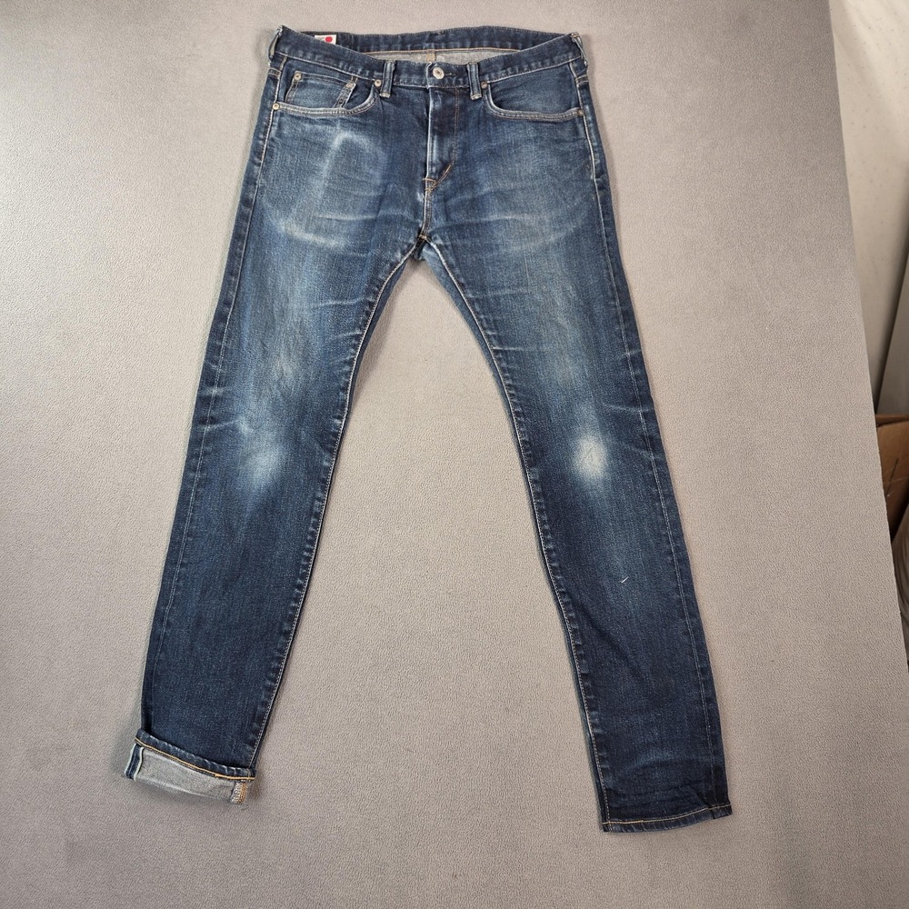 Edwin Jeans Mens Blue Slim Fit Stretch Denim Made In Japan Raw Fits 31x30